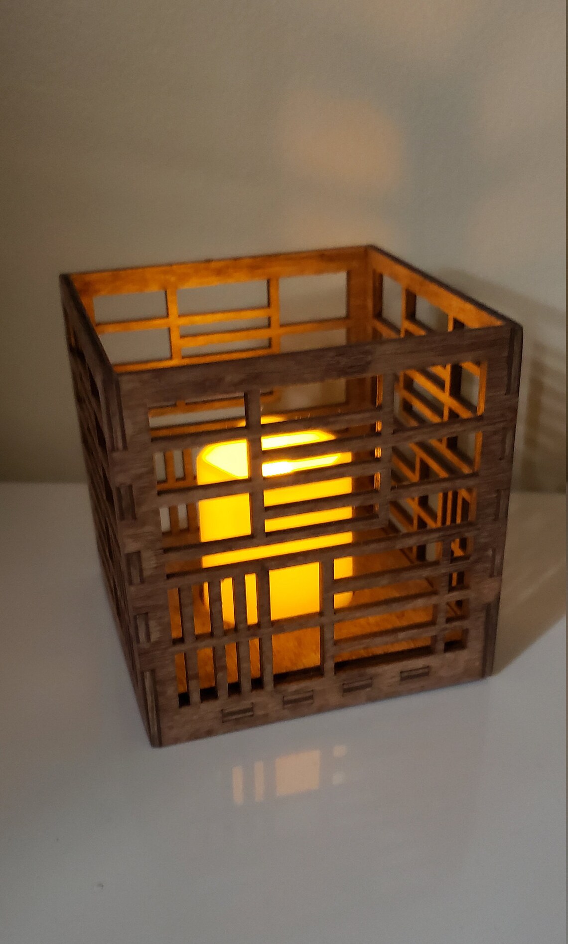 Laser Cut Wood Candle Holder Etsy