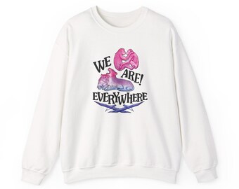 we are everywhere: bisexual animals pride crewneck sweatshirt