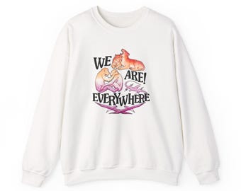 we are everywhere: lesbian animals pride crewneck sweatshirt