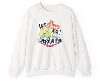 we are everywhere: gay animals pride rainbow crewneck sweatshirt