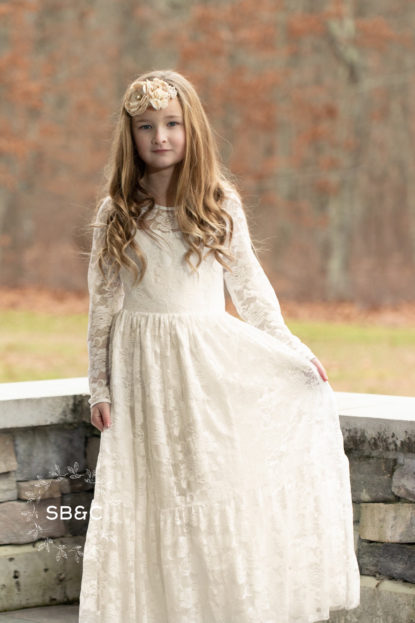 Ivory Lace Flower Girl Dress-flower ...