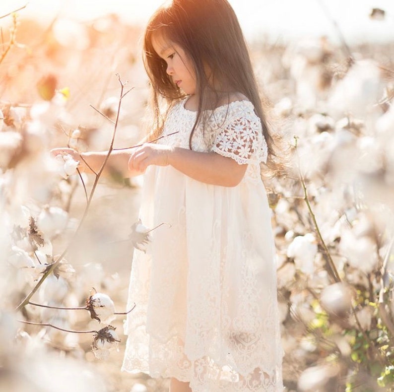 Claire Lace Flower Girl Dressrustic Flower Girl Etsy