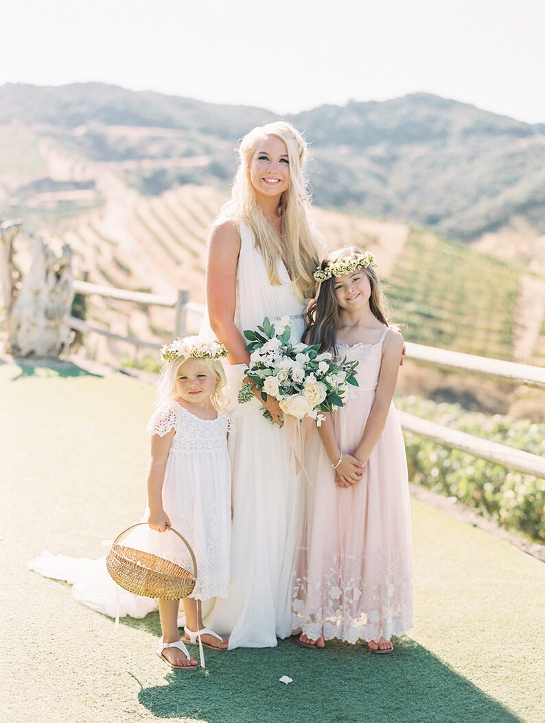 Claire Lace Flower Girl Dressrustic Flower Girl Etsy