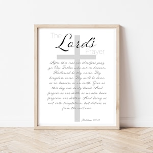 The Lord&#39;s Prayer Printable | Bible Verse Wall Art | Christian Home Decor