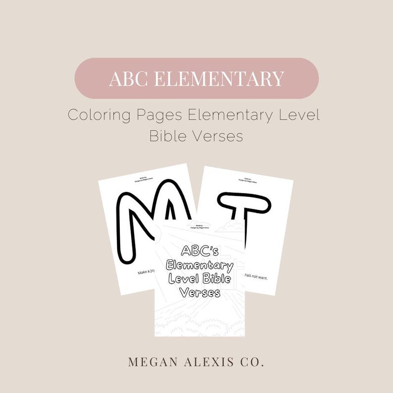 Elementary ABC Bible Verse Cards: Christian Scripture Study (printable ...