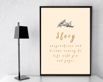 Story Definition Printable Art, Story Quote Digital Art, Story Printable Quote, Story Definition - INSTANT DOWNLOAD