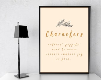Characters Definition Printable Art, Characters Quote Digital Art, Characters Printable Quote, Characters Definition - INSTANT DOWNLOAD