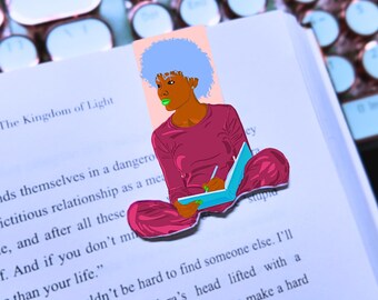 Escritura y ensoñación / Marcador magnético de escritora negra / Accesorio creativo y para diario