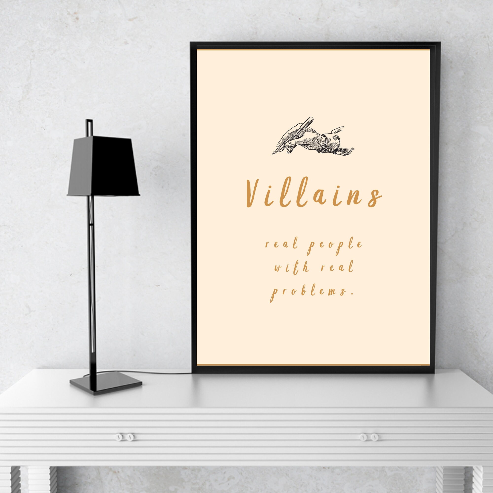 Villains Definition Printable Art, Villains Quote Digital Art, Villains Printable Quote
