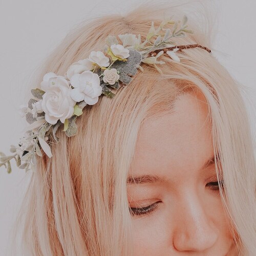 Mulberry Paper Roses Half Crown / Silk Flower Crown / Boho Etsy