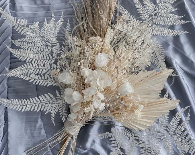 Konserviertes Pampas Gras Boho Bouquet / Palm spear Bouquet / Ewige Blüte Hydrengea Bouquet