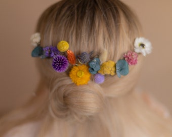 Rainbow Flower Hair Pins Set, Boho Hair Pins, Wedding Hair Pins, Flower Pin Set