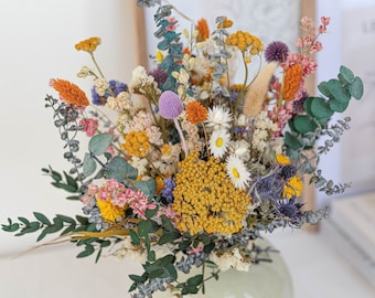 Dried eucalyptus & wildflower bridal bouquet / billy balls bouquet / boho bride spring flowers