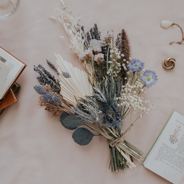 Dried eucalyptus bouquet / scottish thistle bouquet / wildflower palm spear bouquet