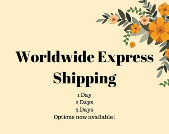 Worldwide express delivery option 2-3 business days delivery