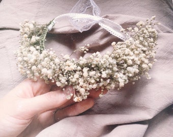 Flower girl crown / baby floral crown / baby's breath baby crown / newborn crown / newborn photo prop / flower crown baby