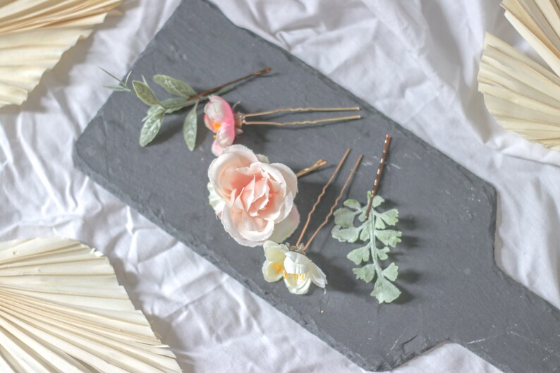 Pastel Flower Hair Pin Set Etsy