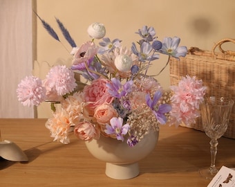 Décoration de mariage boho de fleurs de prairie rose et violet / décoration de maison de fleurs artificielles / décoration de maison boho de fausse fleur