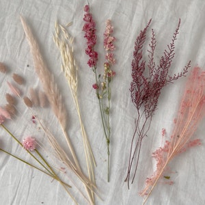 Blush pampas grass decoration arrangment / real dried flowers home decor / floral vase arrangment minimal decor image 3