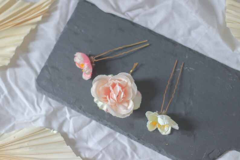 Pastel Flower Hair Pin Set Etsy