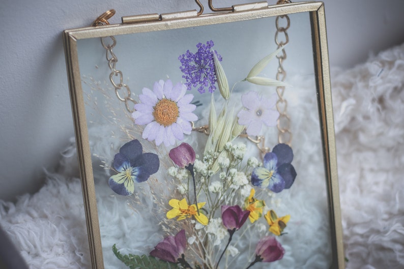 Vintage Pressed Flower Glass Frame Vintage Pressed Flowers Etsy Canada
