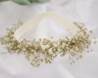 Baby's breath Baby Crown, Baby headband, Newborn crown, Wedding crown, 1st birthday crown, Gypsophila crown, baby gypsophila crown