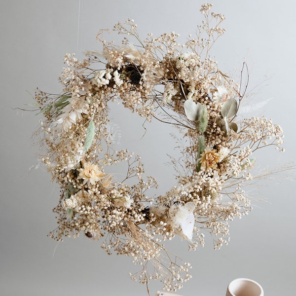 Modern christmas wreath no.2 / soft winter door wreath christmas decoration / christmas wreath / xmas door wreath