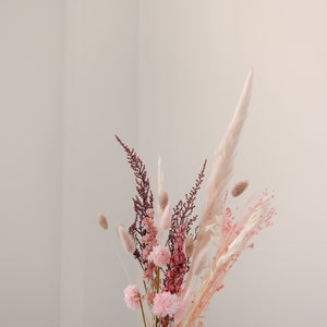 Blush pampas grass decoration arrangment / real dried flowers home decor / floral vase arrangment minimal decor image 4