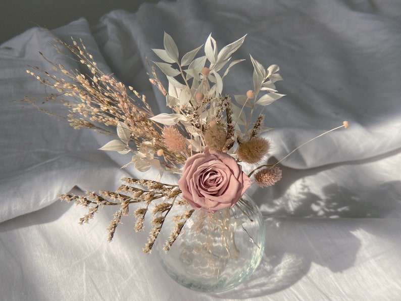 Preserved Eternal Rose Floral Vase Arrangment / Bleached Etsy Canada