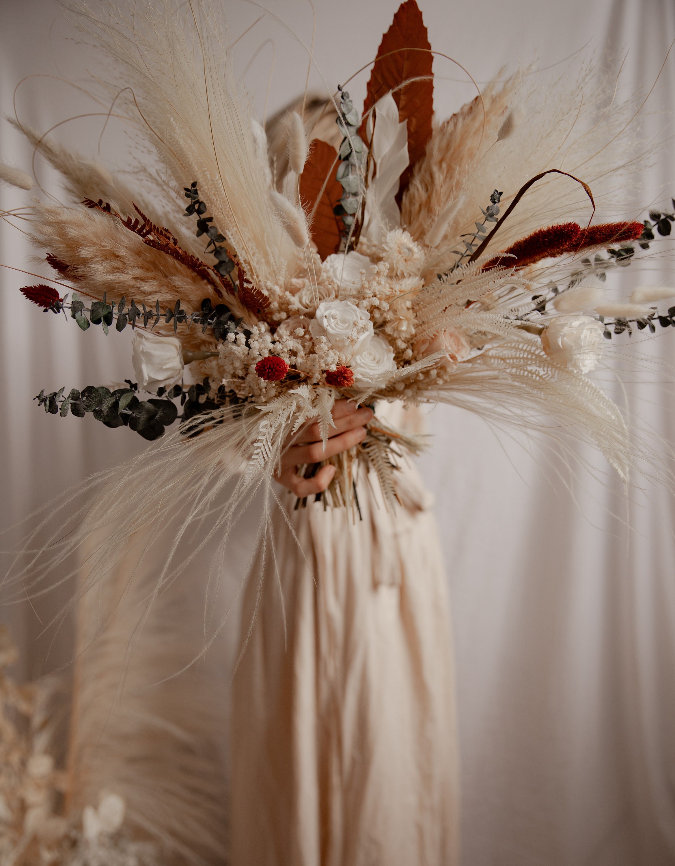 All Preserved and Dried Flowers Autumn Wedding Bouquet / Fall Etsy