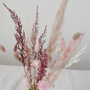 Blush pampas grass decoration arrangment / real dried flowers home decor / floral vase arrangment minimal decor image 5