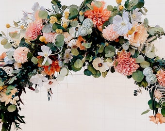 Spring meadow moongate decoration ceremony flowers / artificial flowers chuppah decor, wedding arch decor, backdrop decor / boho wedding