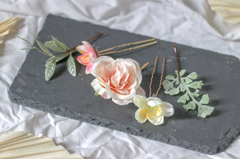 Pastel Flower Hair Pin Set Etsy