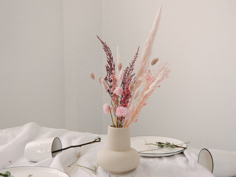 Blush Pampas Grass Decoration Arrangment / Real Dried Flowers Home Decor / Floral Vase Arrangment Minimal Decor 