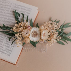 Preserved eucalyptus hair comb / bridal boho wedding comb