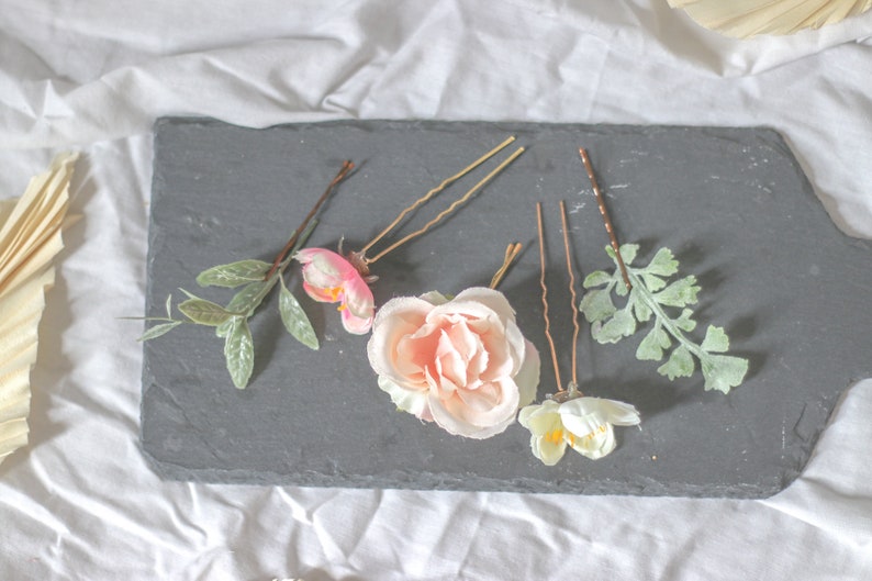 Pastel Flower Hair Pin Set Etsy