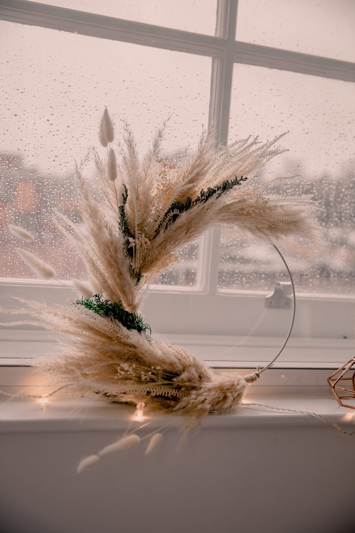 Christmas Decor / White Pampas Grass and Bunny Tails Christmas Etsy