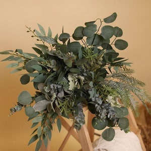 Artificial flowers bridal bouquet - olive green