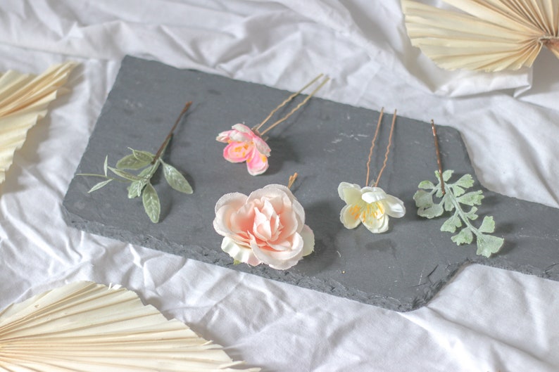 Pastel Flower Hair Pin Set Etsy