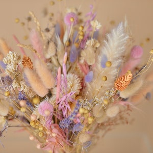 Pastel wildflower boho bouquet / pink and purple bridal bouquet / pride bouquet image 2
