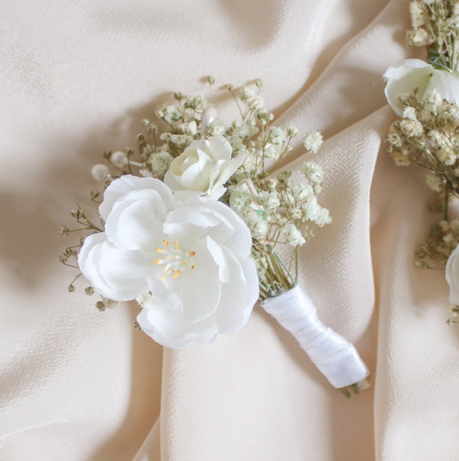 Baby's Breath & Cherry Blossom Crown BOHO WEDDING FLOWER | Etsy