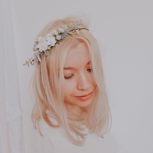 Mulberry Paper Roses Half Crown / Silk Flower Crown / Boho Etsy