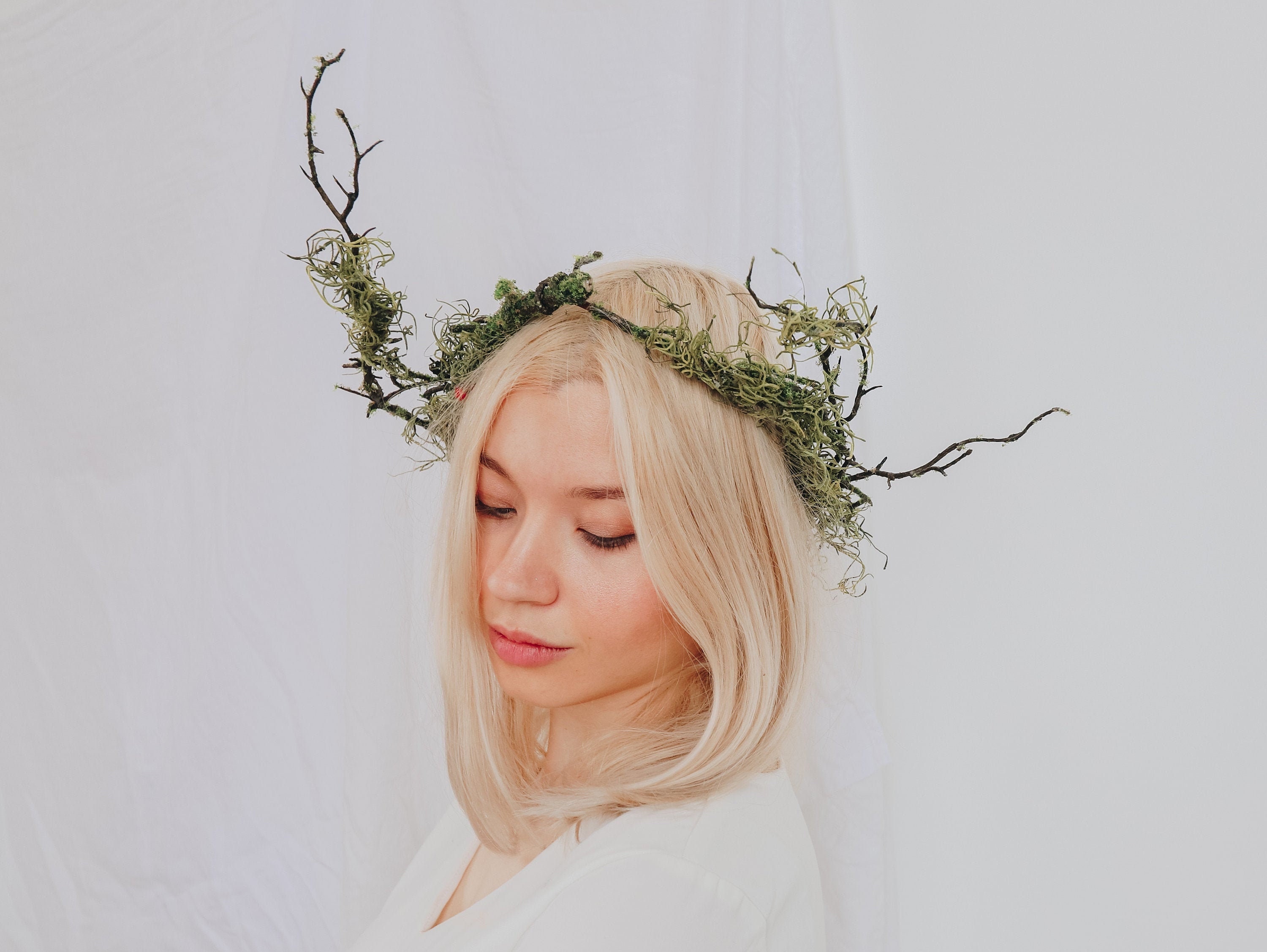 Elven Queen Woodland Crown Artificial Green Ivy Bridal Crown - Etsy