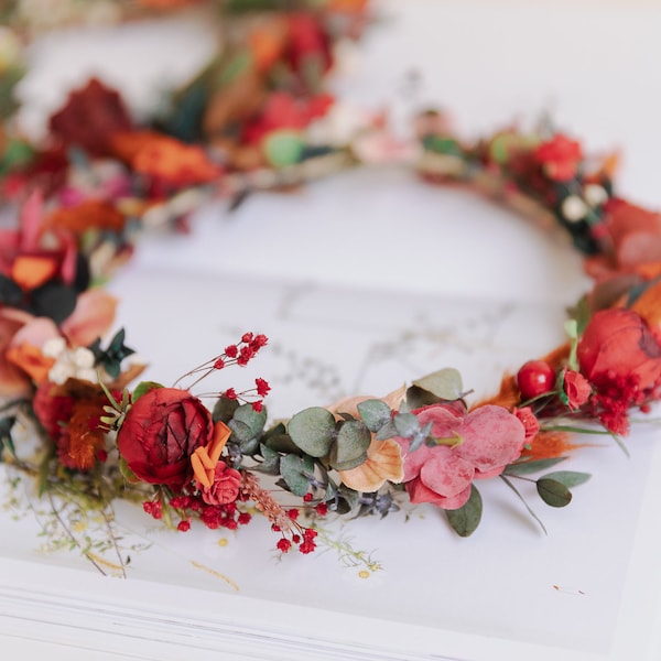 Fleurs sauvages Terracota Boho Flower Crown / Boho Headpiece / Festival Crown / Bridal Crown