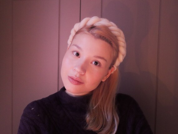 KNITTED KNITWEAR COVERED ALICEBAND HEADBAND HAIR HEAD ALICE CABLE KNIT BAND