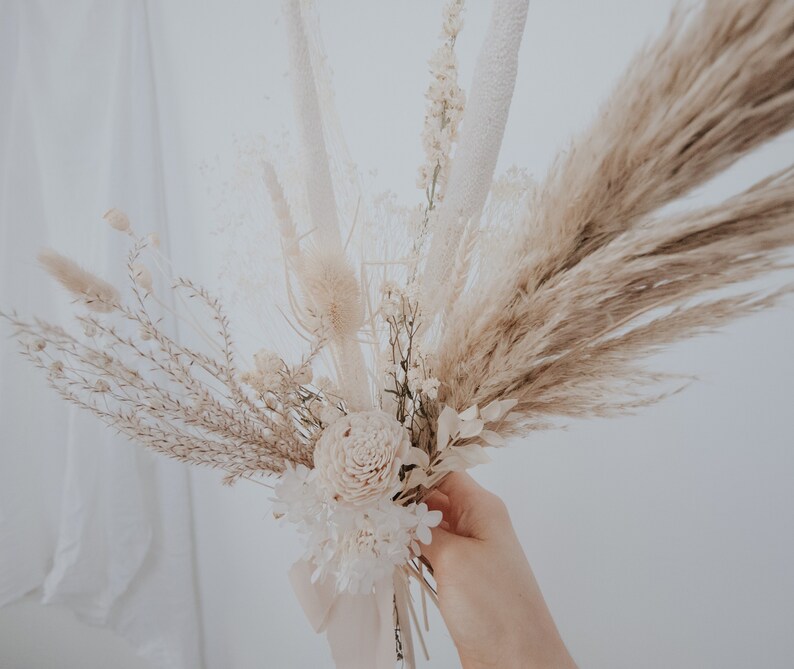 Natural Pampas Grass Boho Bouquet / Palm Spear Bouquet/ - Etsy