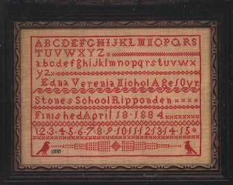 Hands Across The Sea Samplers - Edna Verenia Nichol 1884