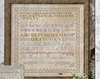 Jan Hicks Creates! - Antonia Rosel y Garcia 1886 - Spanish Reproduction Sampler by Jan Hicks - PDF instant download