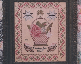 Heartstring Samplery - Charlotte Ash 1827 - Reproduction sampler design by Beth Twist.
