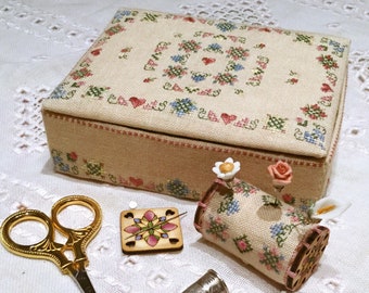 MTV Designs - Elegance In Bloom Sewing Box - Includes Finishing Kit and Wooden Accessories - Original design by Maria Teresa Vitali of Italy